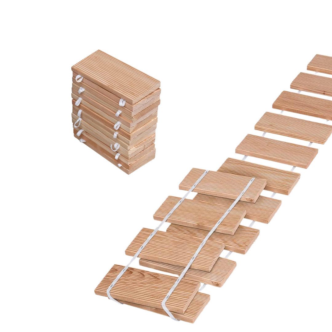Mega-Holz Terrassendielen Rollweg Lärche 26 x 250 cm Set 8er Set, BxL: je 26x2000 cm, 20 mm Stärke, (Sparset, 8-St), Beidseitig geriffelt