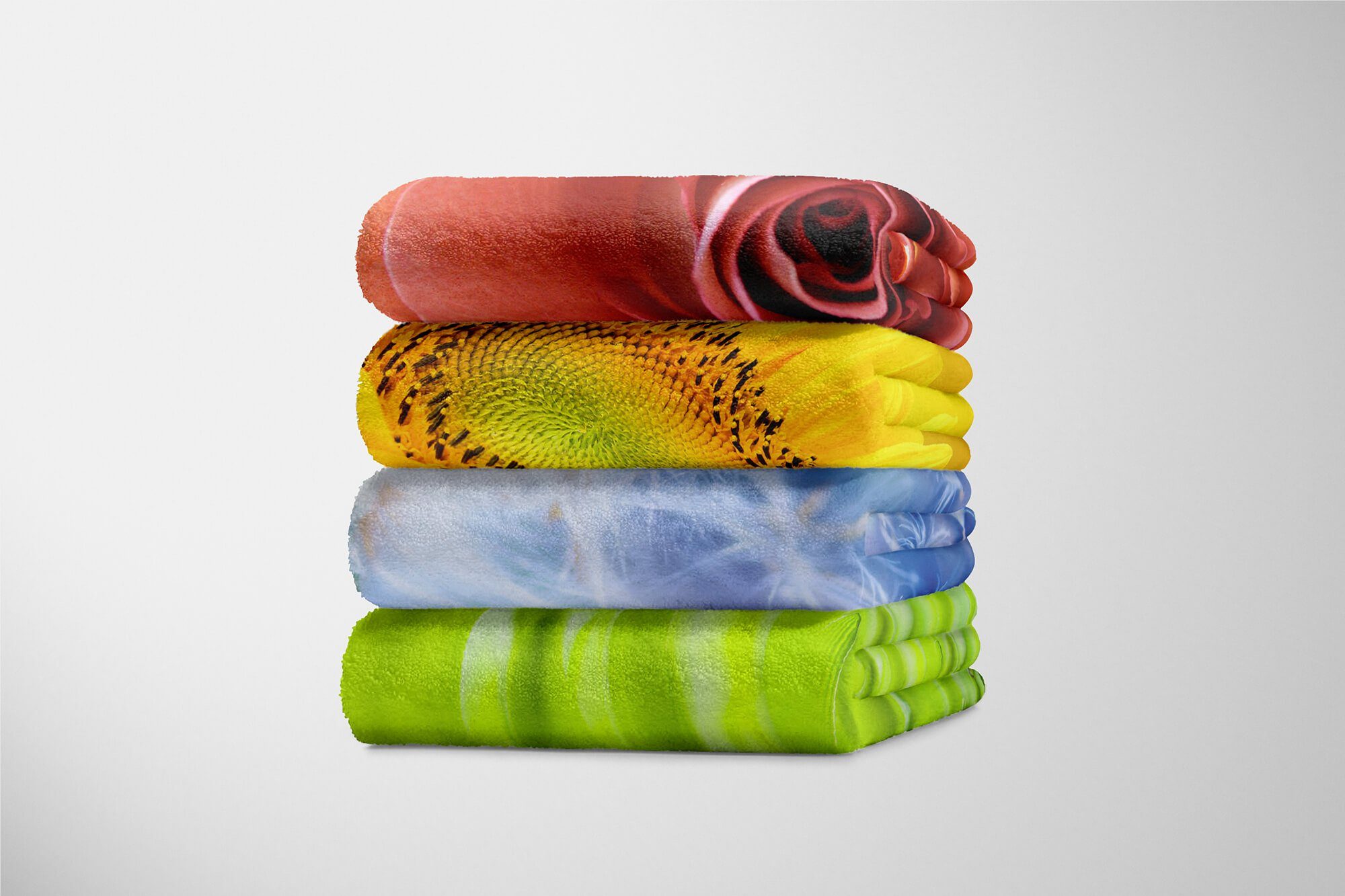 Pusteblume mit Strandhandtuch Handtuch Kuscheldecke Baumwolle-Polyester-Mix Fotomotiv Handtücher Saunatuch Handtuch Art (1-St), Sinus Nahaufn,