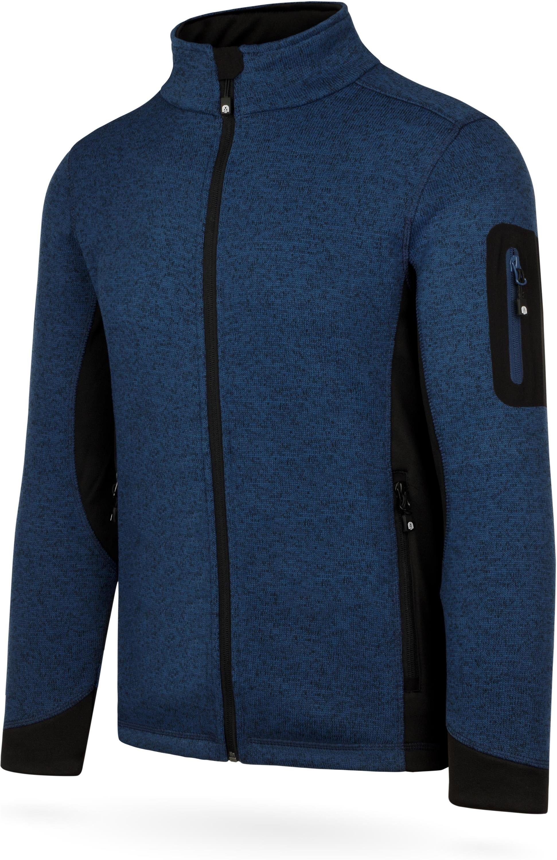 normani Fleecejacke Herren Strick-Fleecejacke Wapusk Strickjacke mit Stehkragen und Seitentaschen Outdoor