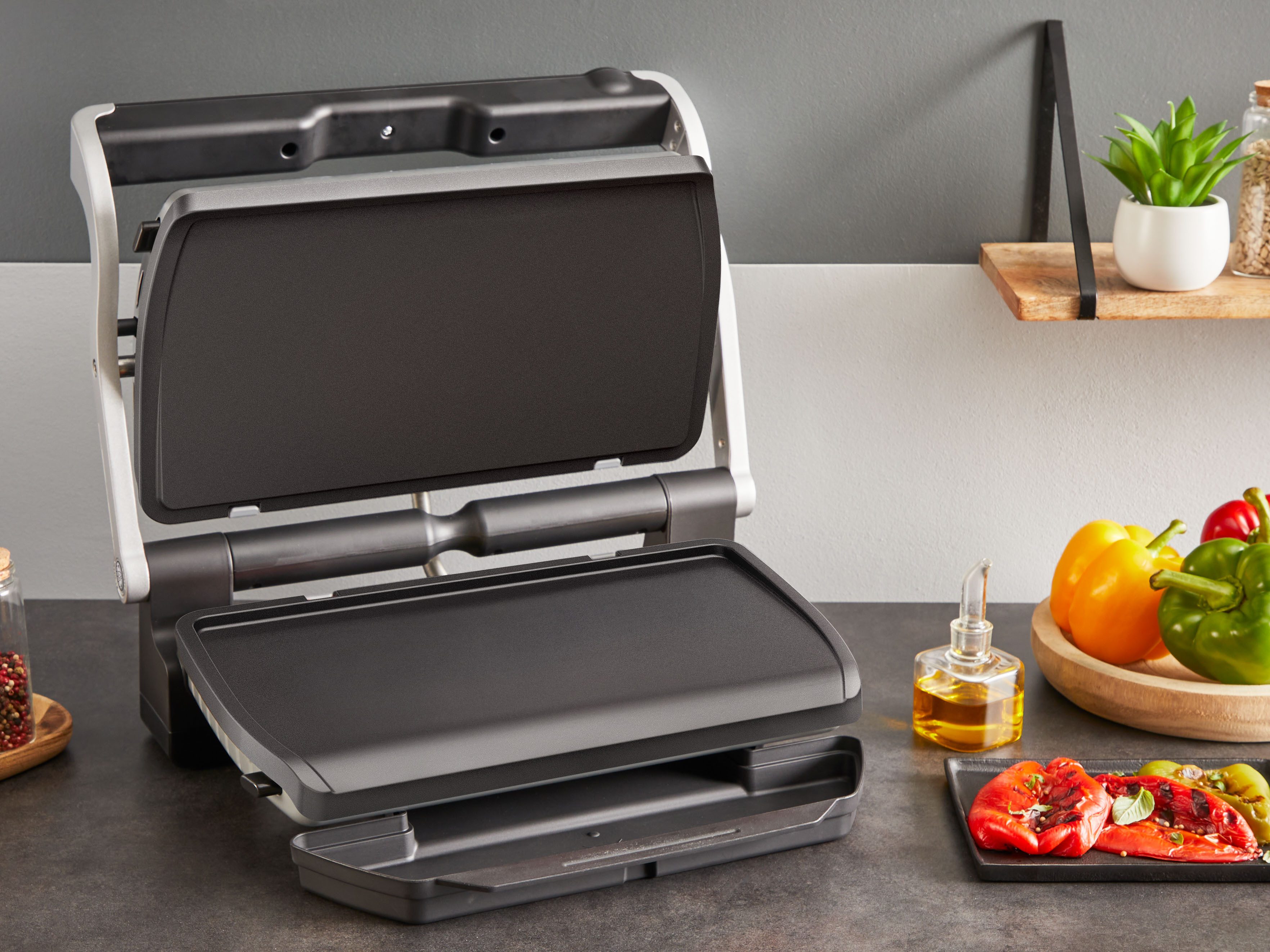 Tefal Backblech XA7298 OptiGrill, Aluminium, (Set), Plancha-Platten XL, für empfindliche Zutaten, antihaftb. Alu-Druckguss