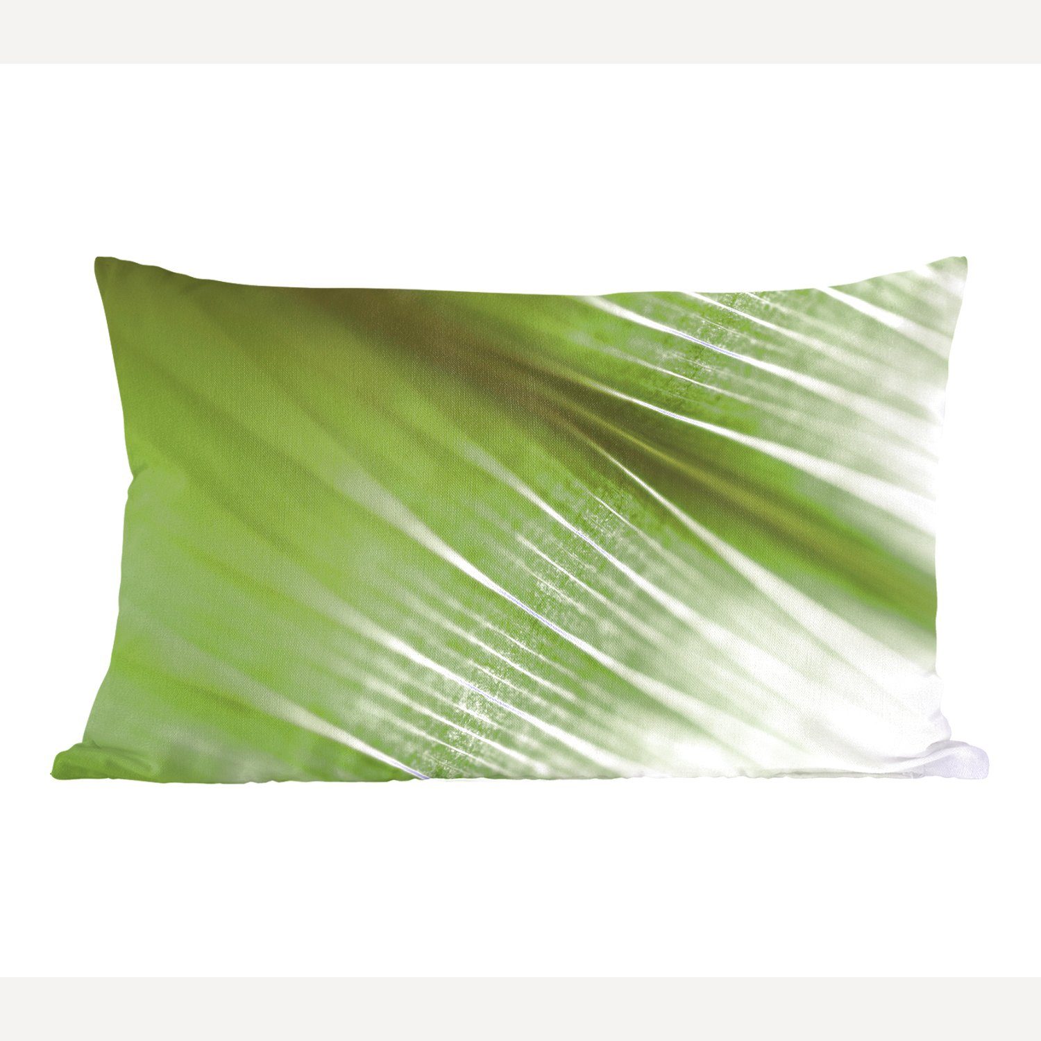 MuchoWow Dekokissen Makroaufnahme eines grünen botanischen Blattes, Wohzimmer Dekoration, Zierkissen, Dekokissen mit Füllung, Schlafzimmer
