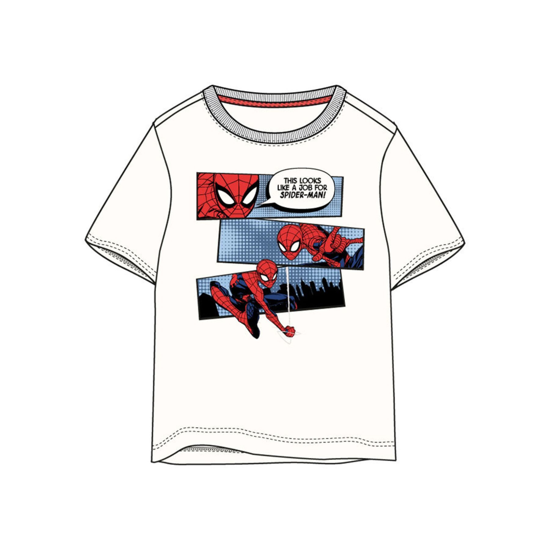 MARVEL T-Shirt Spider Man Kinder Kurzarmshirt aus Baumwolle weiß Kinder Shirt (Packung)
