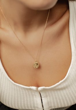 Hey Happiness Statementkette 'Changer' Halskette Silber 925 mit Bedeutung, 18K Gold, Filigrane Damenkette Anhänger Platte Sternen, Symbolkette