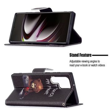 Wigento Handyhülle Für Samsung Galaxy S22 Ultra 5G Kunstleder Handy Tasche Book Motiv 1 Schutz Hülle Case Cover Etui Neu