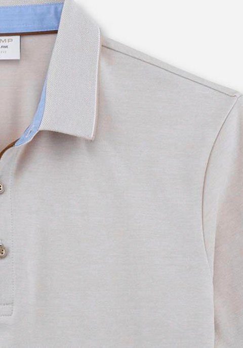 fit Level OLYMP aus Baumwoll-Piqué Poloshirt beige Five body