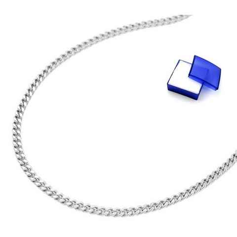unbespielt Silberkette Halskette 1,2 mm Flachpanzerkette diamantiert 925 Silber 36 cm, Silberschmuck für Kinder
