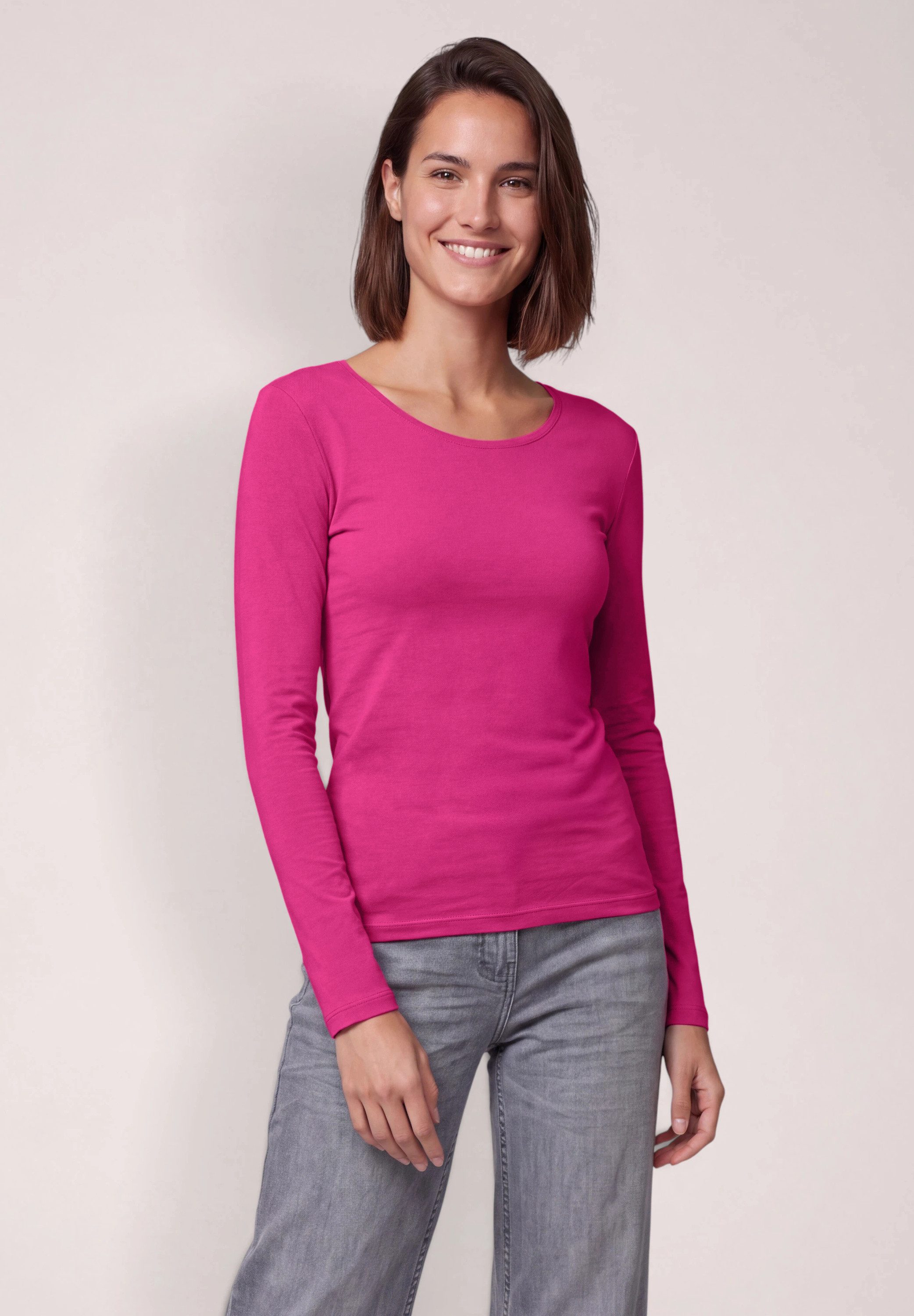 CECIL Langarmshirt aus reiner Baumwolle