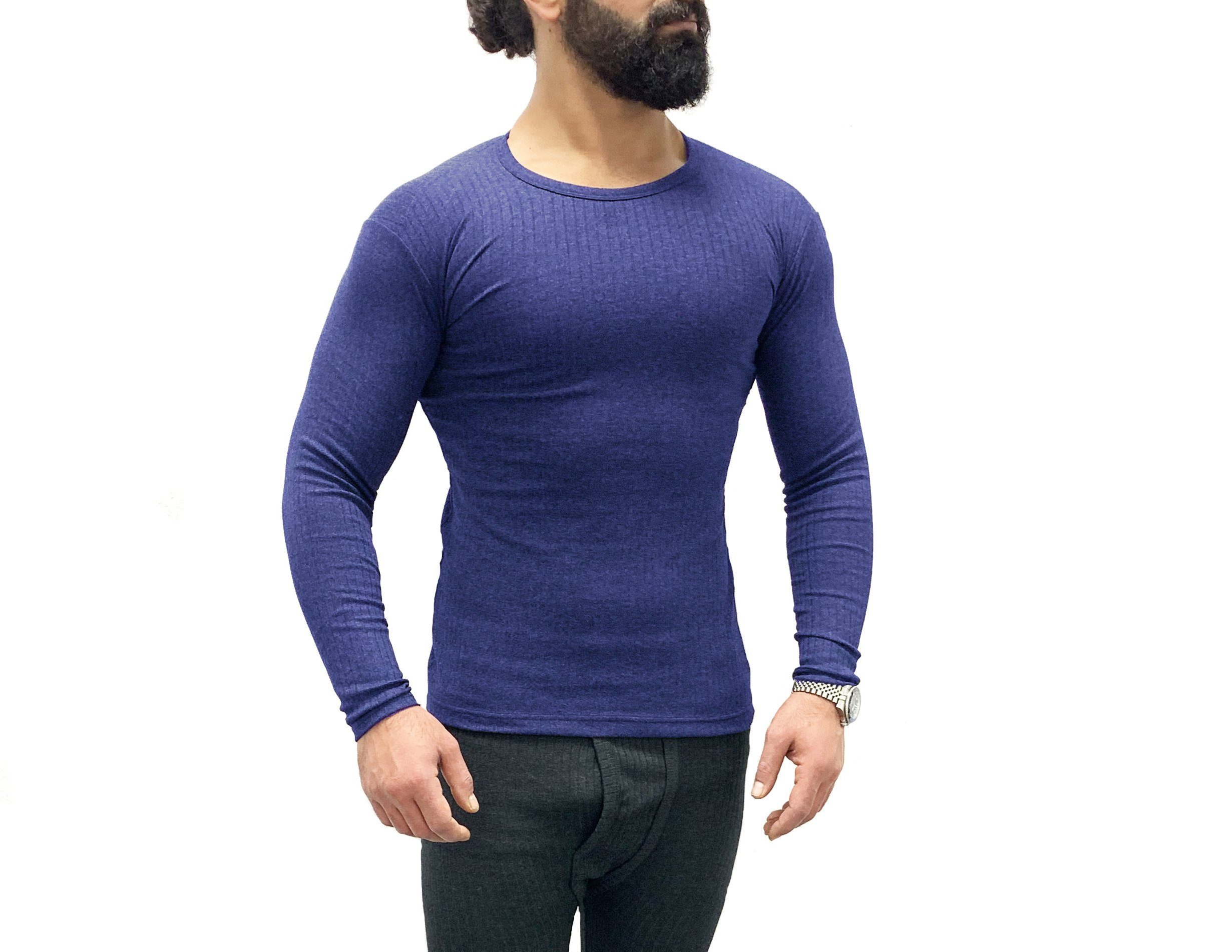 blau Herren weich, für elastisch langärmliges warmes Pescara Garcia Thermo-Shirt Thermounterhemd