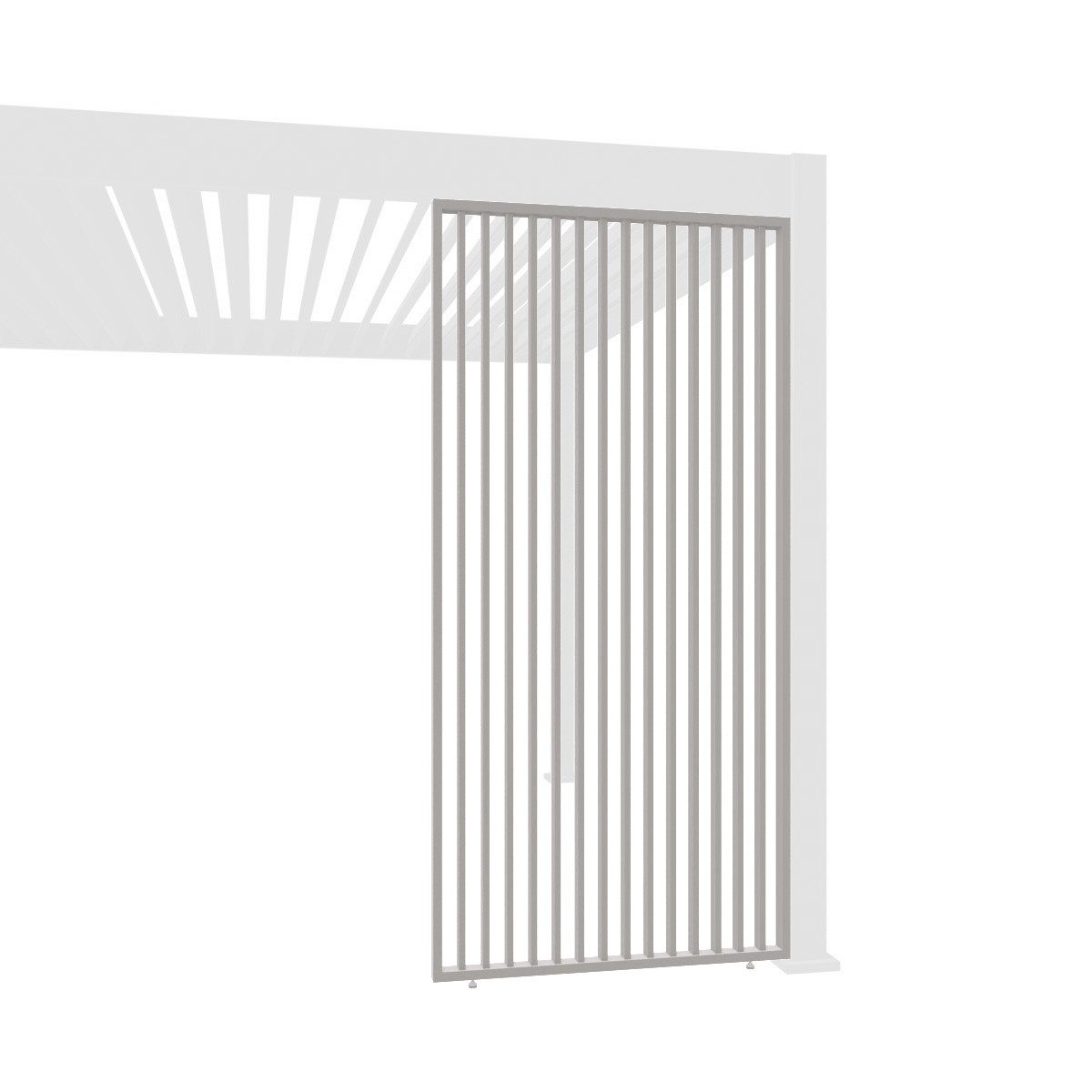 Weide Pavillonseitenteil Vertikale Lamellenwand Sichtschutz für Pergola Aluminium Ivory Sand, 93x234 cm, Komplettset, Seitenteil