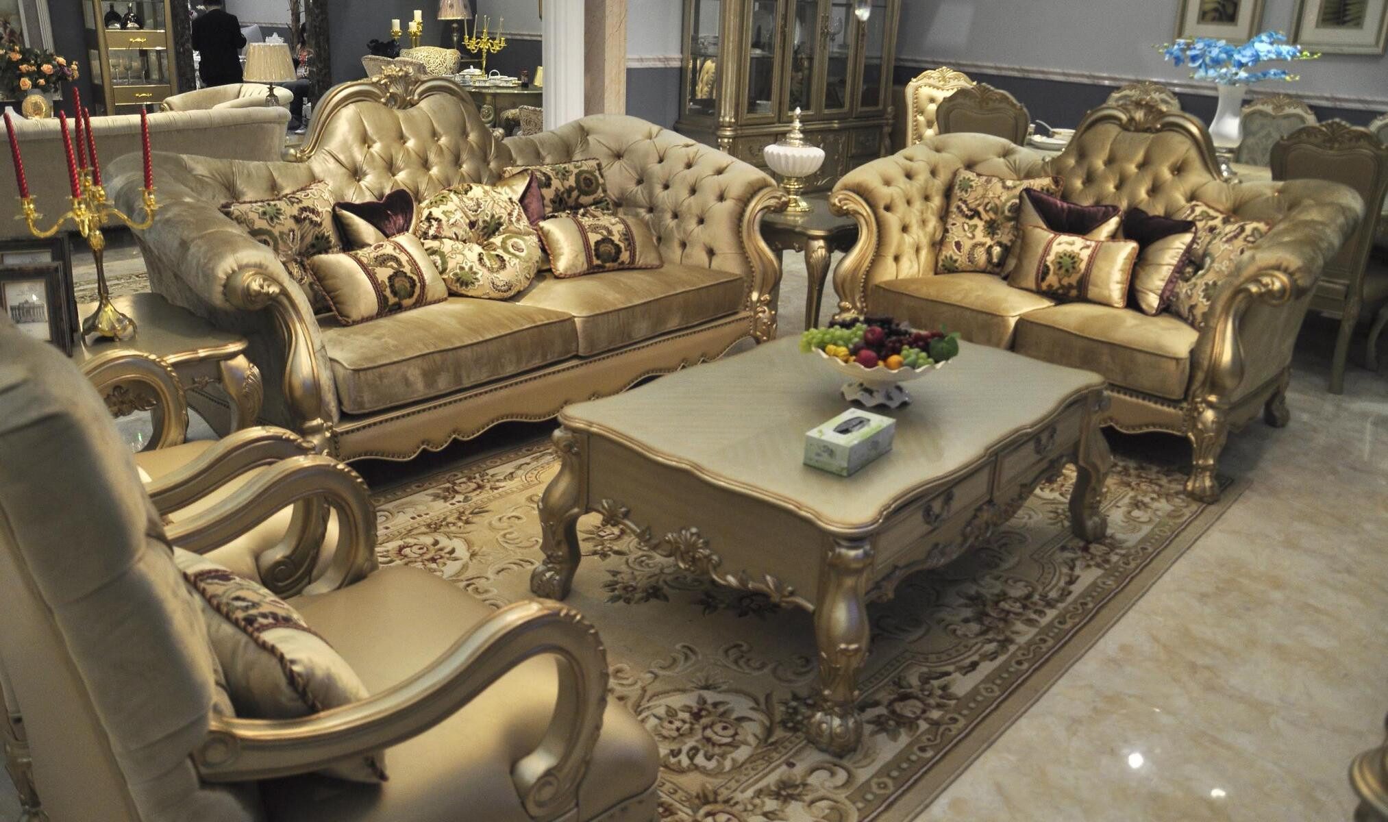Wohnzimmer-Set Exklusive Sitzgarnitur 3+2+1 Sitzer Sofa Polsterungen