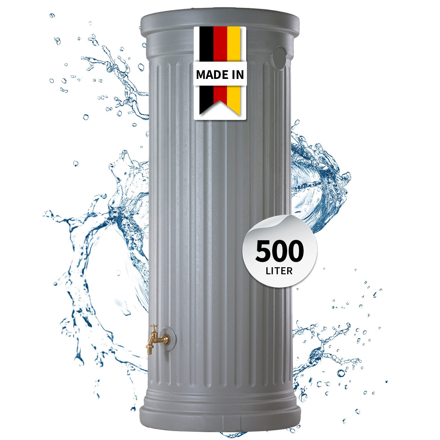 Regentonne Säulentank Regentonne 500 Liter steingrau