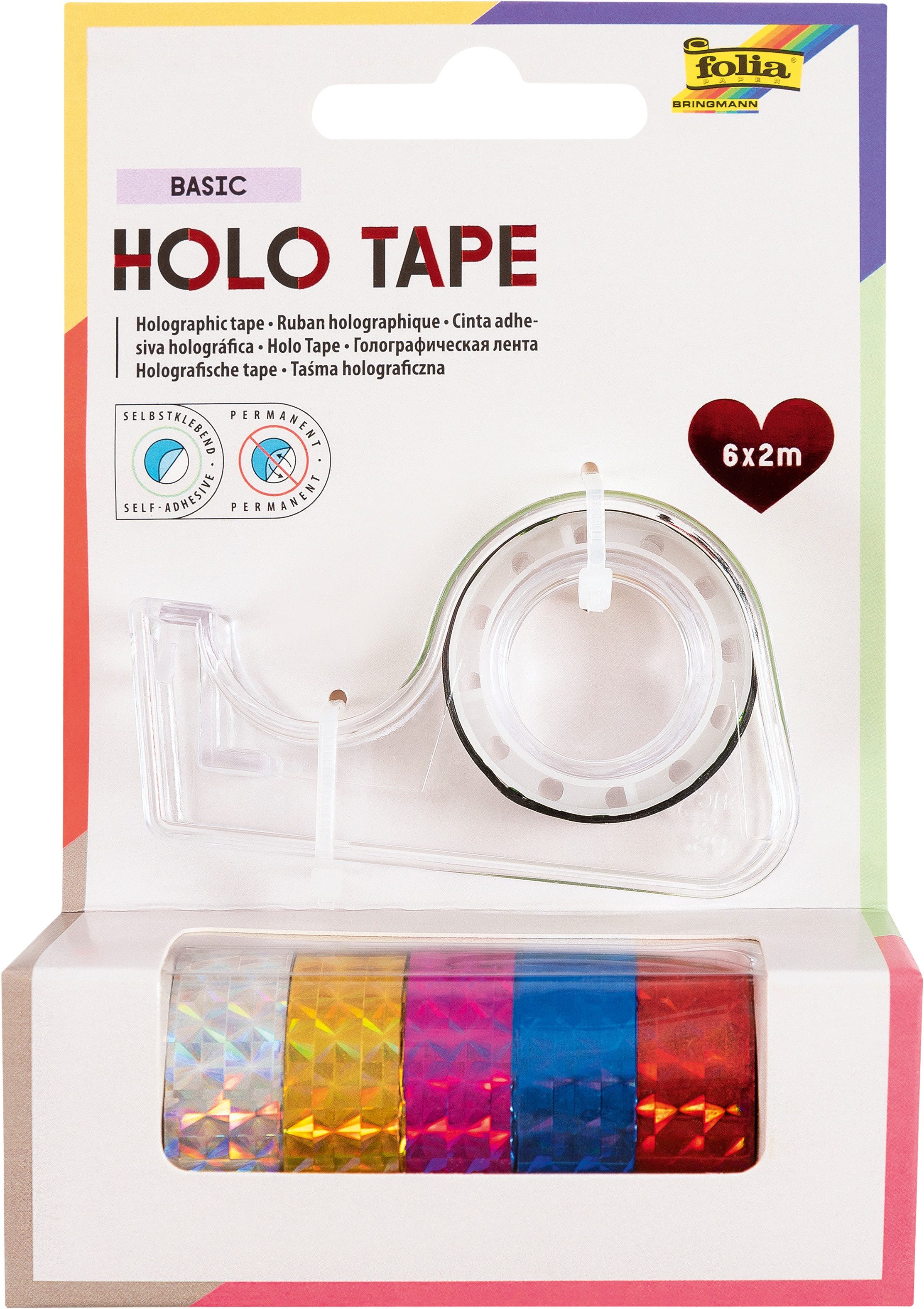 Folia Sticker Deko-Tape, 6 Rollen inkl. Abroller