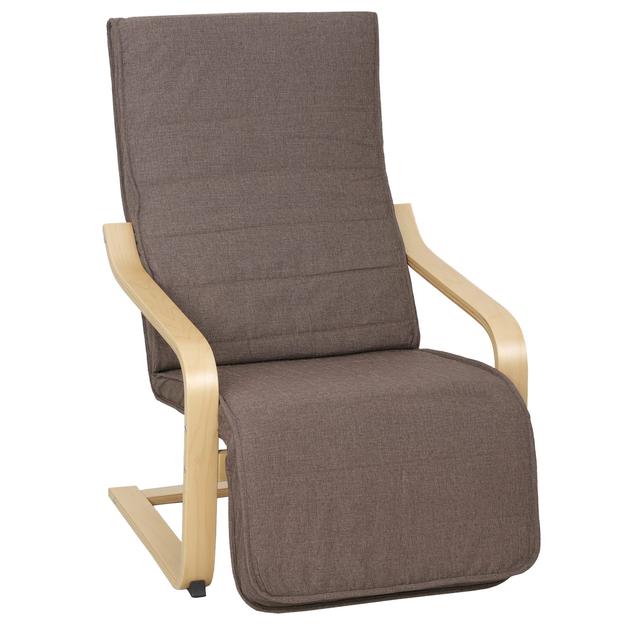 HOMCOM Relaxsessel Polstersessel mit Leinenoptik Sessel (Set, 1-St., Lesesessel), 5-fach verstellbare Fußstütze, abnehmbare Bezüge