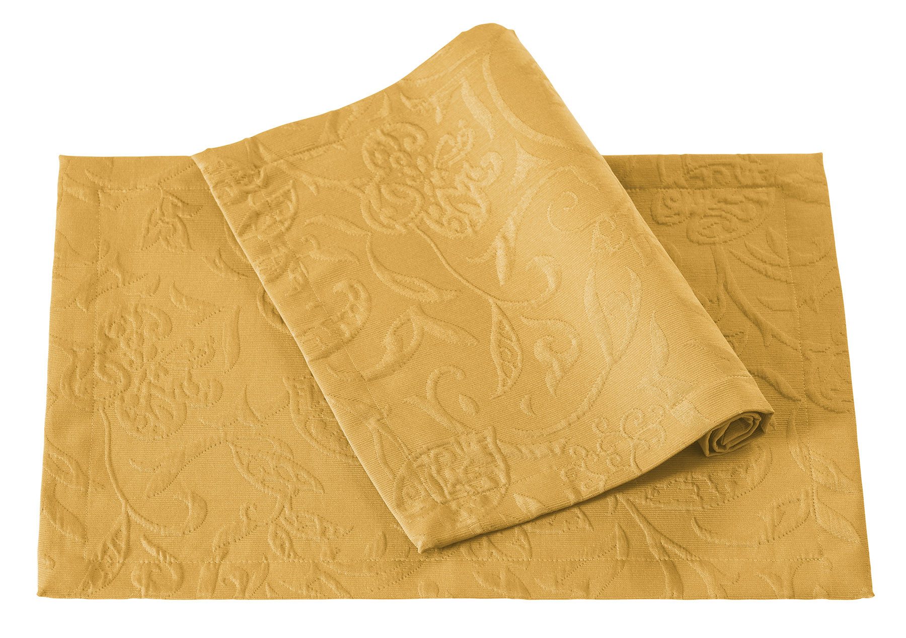 PICHLER Platzset Tischset 6er Set Cordoba Rechteck 035/050 gold, (Spar-Set, 6-St., 6 Platzdecken), Platzset Tischset Esszimmer Küche