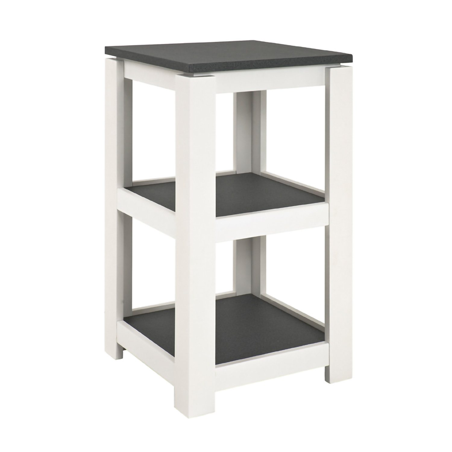 HAKU Beistelltisch Beistelltisch granitoptik weiß - Sofatisch MDF - B 40 x H 74 x T 40 cm (1 Stück), Beistelltisch aus Holzwerkstoff