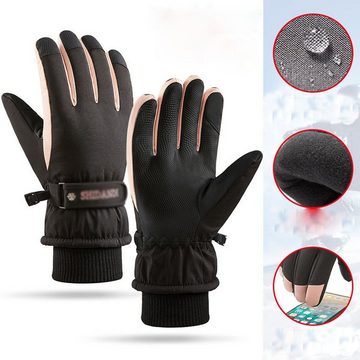FIDDY Skihandschuhe Winter-Ski-warme Touchscreen-Handschuhe, verdickte, warme, (wasserdichte und kältebeständige Rad- und Bergsteigerhandschuhe für Damen)