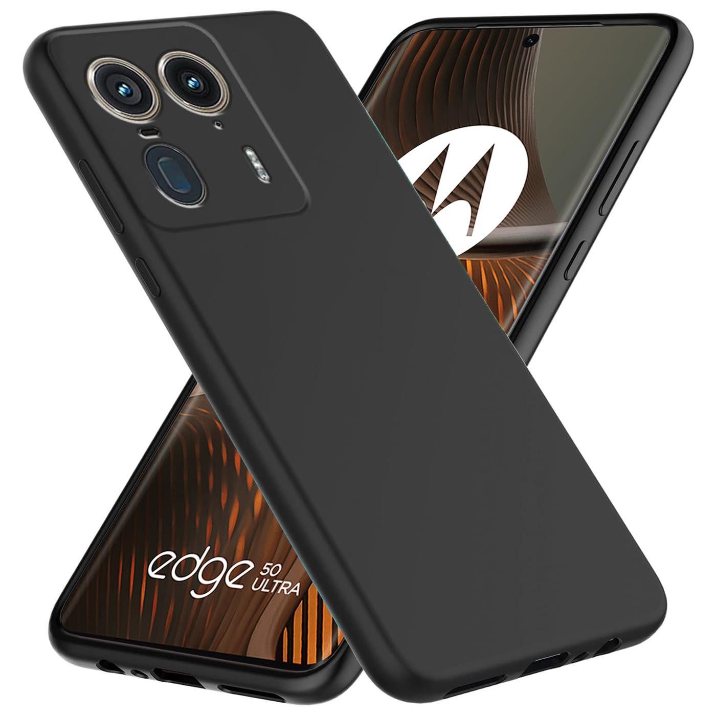 CoolGadget Handyhülle Handy Schutzhülle für Motorola Edge 50 Ultra matt schwarz 6,7 Zoll, Silikon TPU Hülle Schutz Tasche Cover schlicht Slim Case
