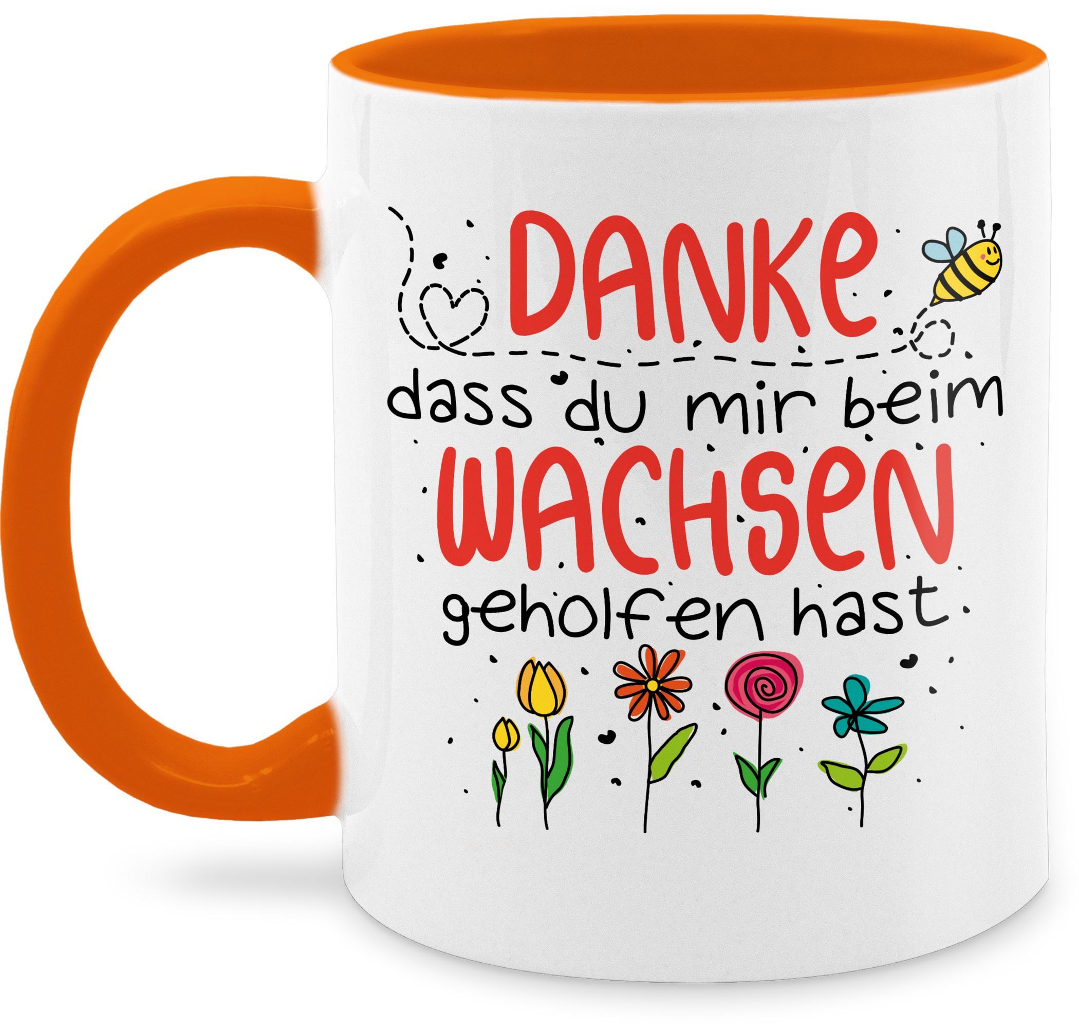 Shirtracer Tasse Danke dass du mir beim Wachsen geholfen hast - Abschied Erzieher Erzie, Keramik, Erzieher