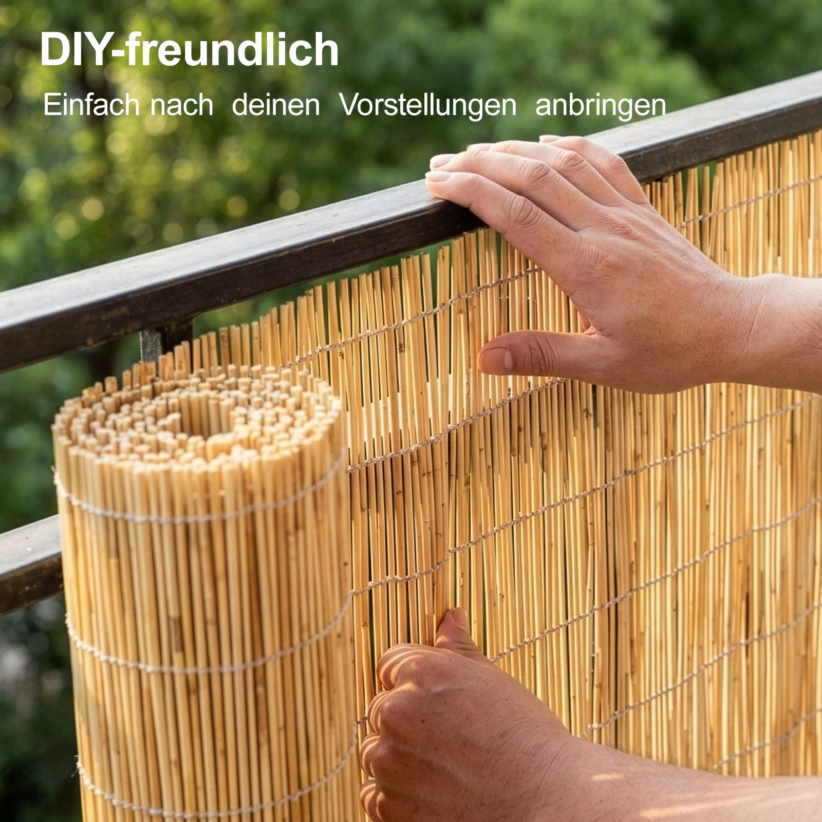 Youyijia Sichtschutzbedienstab Sichtschutz Garten & Balkon Schilf Sichtschutz Zaun Natürlich