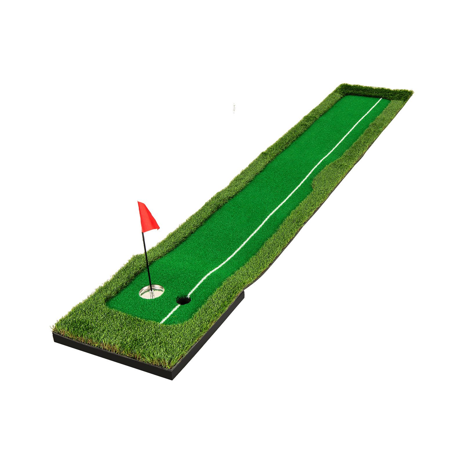 COSTWAY Puttingmatte, Putting Green mit 3 Golfbällen & 2 Lochgrößen, 300 x 50 cm