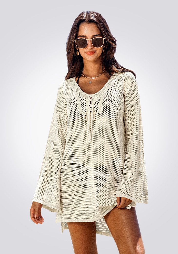 Cupshe Strandkleid Überspringe einen Herzschlag Weiß Coverup Minirock