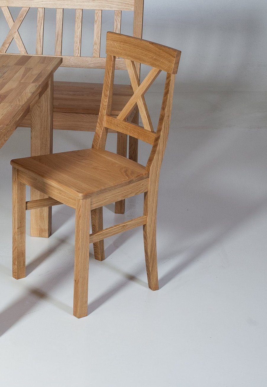 bv-vertrieb - Stuhl St) x Küchenstuhl 2 x 2 (2 (4287) 4-Fußstuhl Wildeiche Esszimmerstuhl