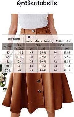 FIDDY A-Linien-Rock Midiröcke, lange Röcke mit hoher Taille, Damentaschen, Größe M