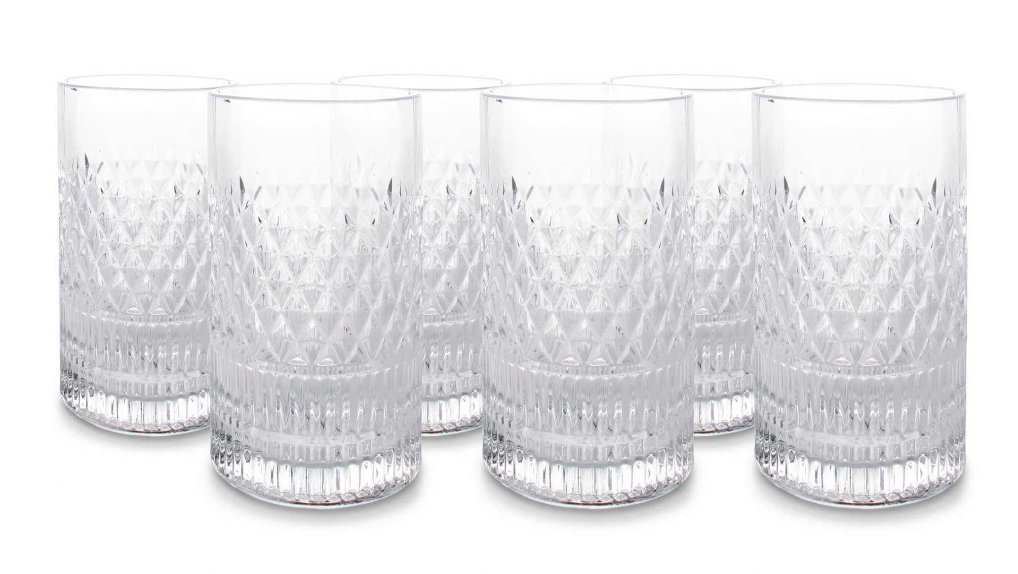 Asphald Glas 6er Set Vintage Longdrink Gläser Set 400ml Trinkglas Glas, Schönes Design