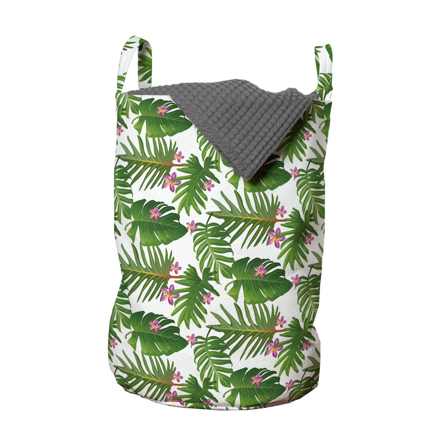 Abakuhaus Wäschesäckchen Wäschekorb mit Griffen Kordelzugverschluss für Waschsalons, hawaiisch Wald Flora Plantage | Wäschesäcke