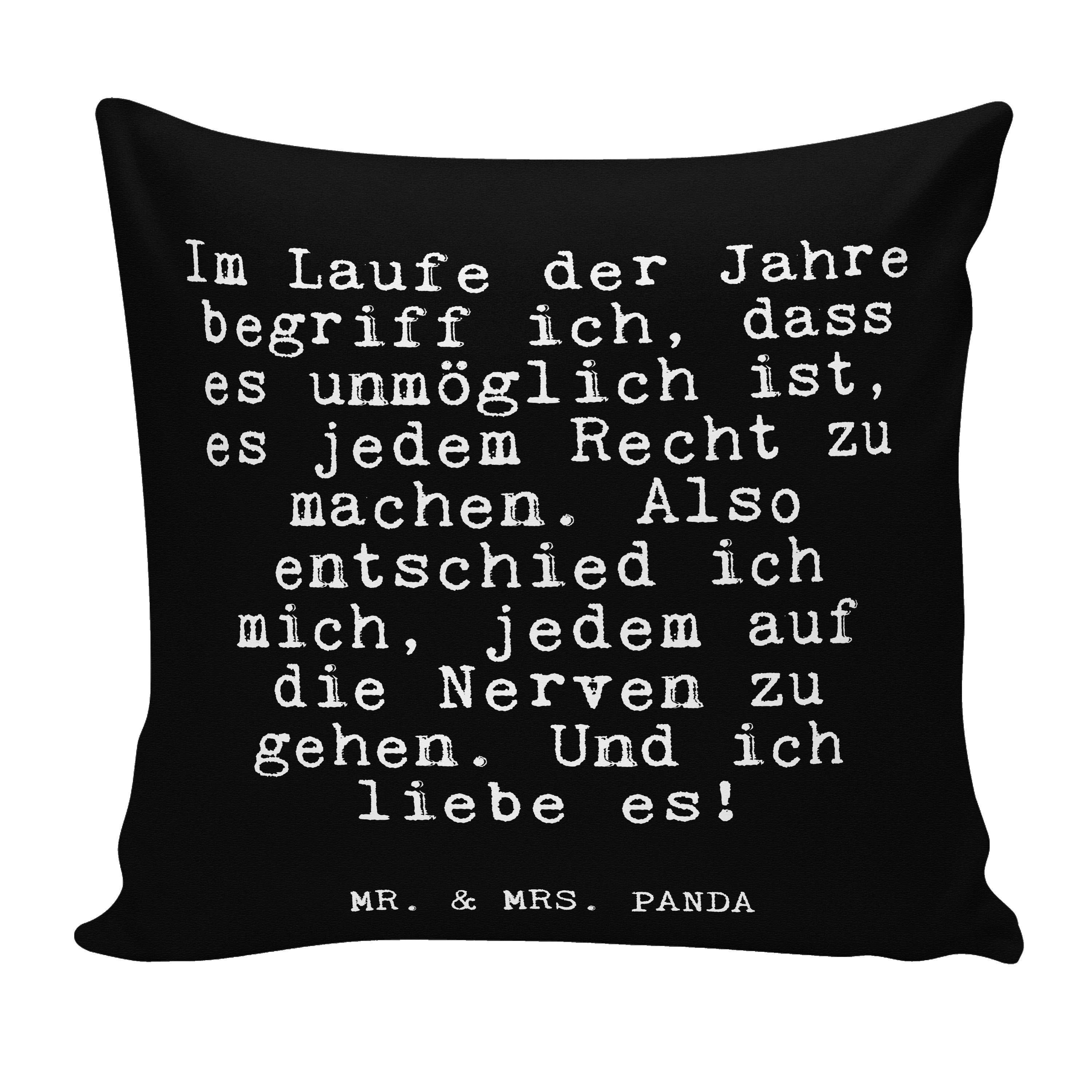 & Panda Schwarz - der Laufe lus Dekokissen Jahre... Mrs. Im Mr. Lebensfreude, Geschenk, Spruch, -