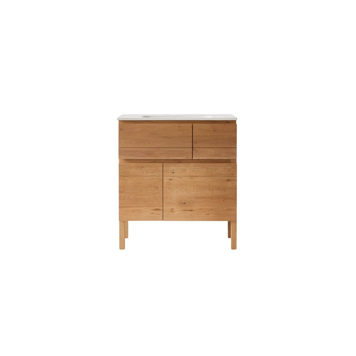 Tikamoon Waschtisch Waschtisch aus Eiche mit Keramikwaschbecken Loft Sil Trendy