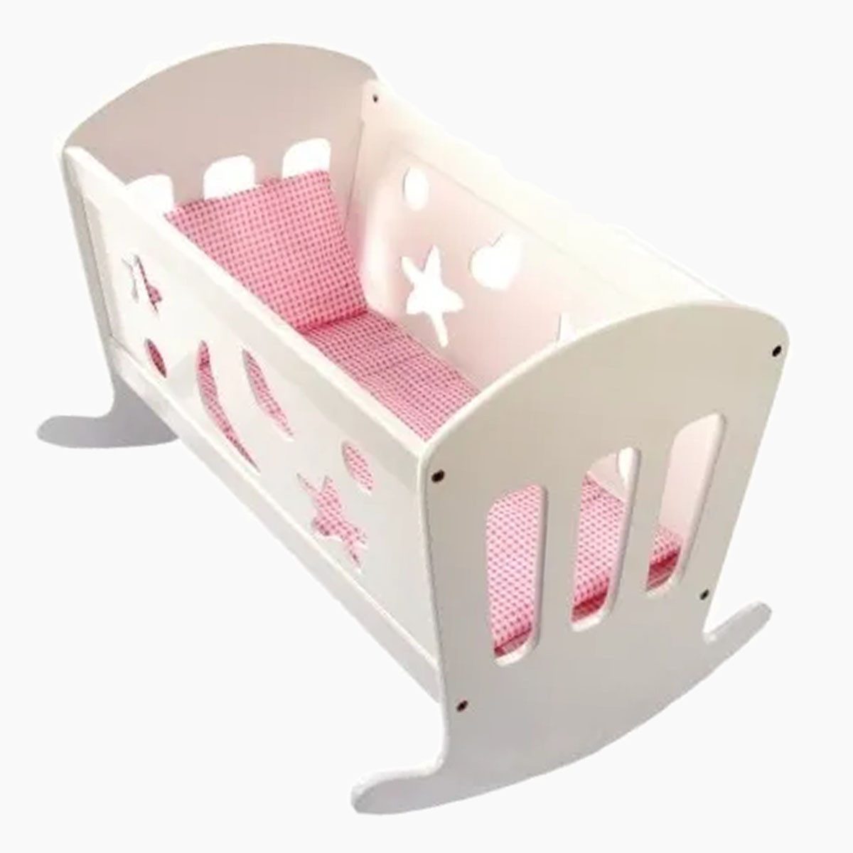 Bino & Mertens Puppenwiege Puppenwiege mit Bettwäsche (spar packung, 4tlg., packung), wunderbares Geschenk für Puppenfans