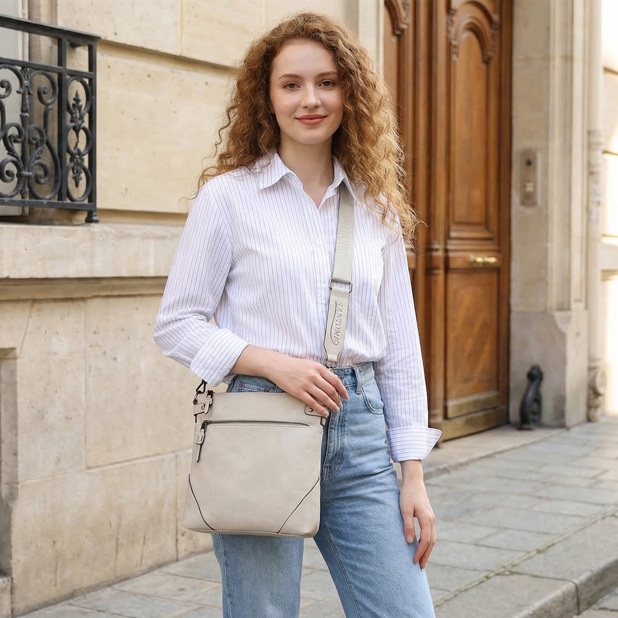 TANTOMI Umhängetasche Damen Schultertasche Mittelgroß mit Vielen Fächern Freizeit leicht, Damen Handtasche Henkeltasche Schultertasche Crossbody Bag