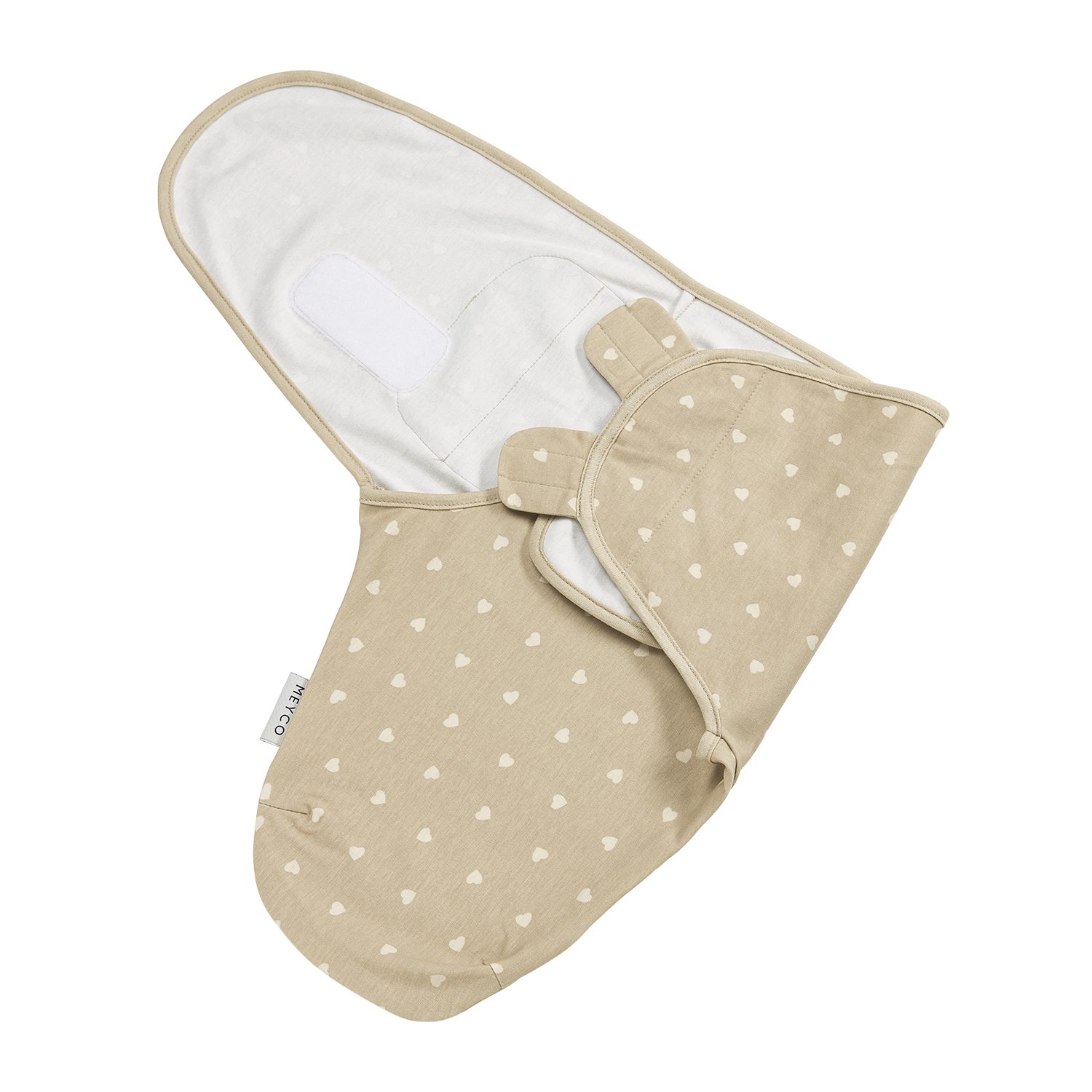 Meyco Baby Pucksack Sweet Heart Sand/Soft Sand (1 tlg), 0-3 maanden - 1-pack