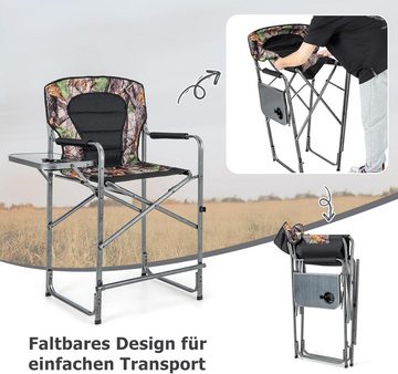 KOMFOTTEU Campingstuhl Angelstuhl, Klappstuhl mit Armlehnen & Abnehmbarer Fußstütze, bis 150kg