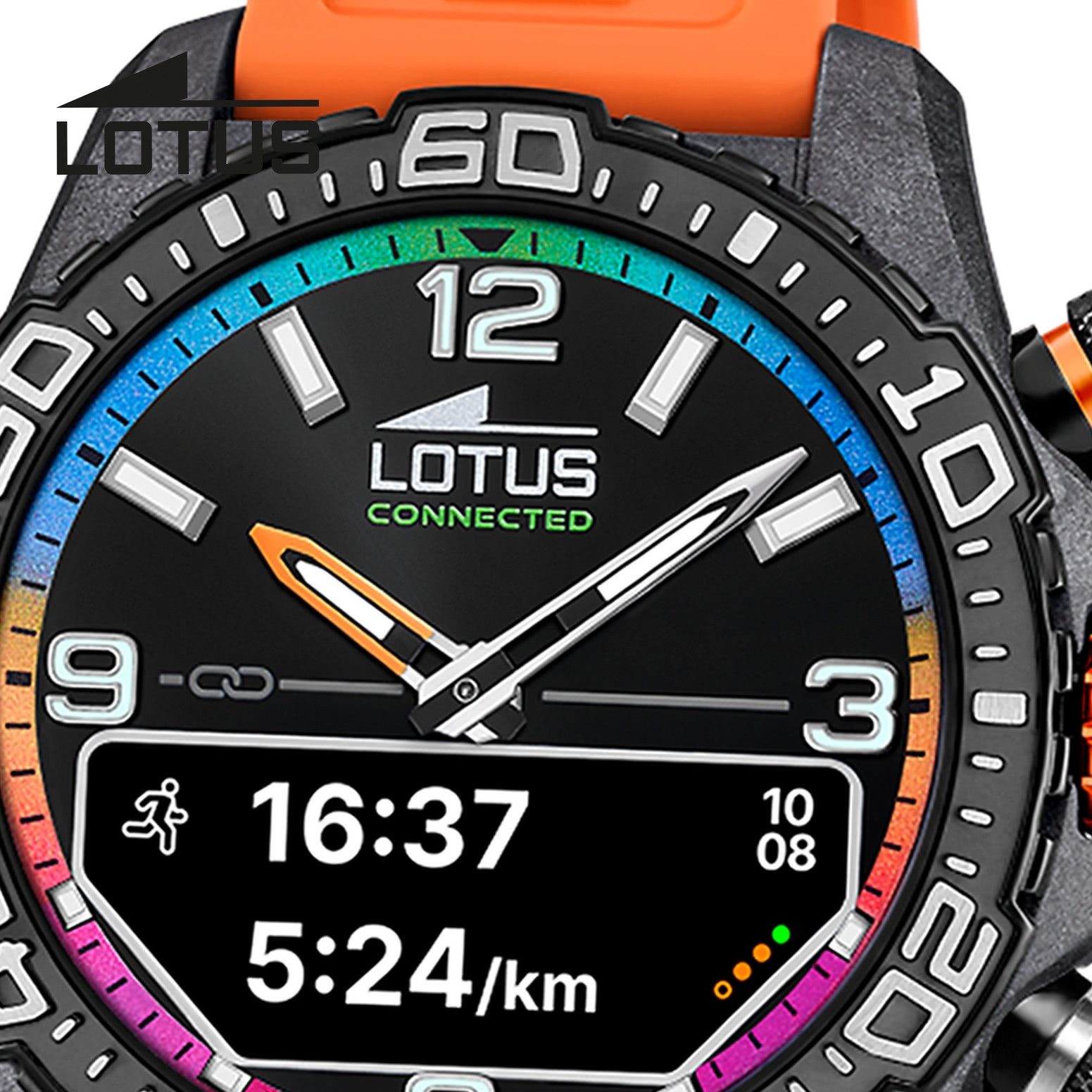 Lotus Multifunktionsuhr Lotus Herrenuhr Kunststoff orange Lotus, (Multifunktionsuhr), Herren Armbanduhr rund, groß (ca. 45mm), Kohlefaser, Sport, Fashion