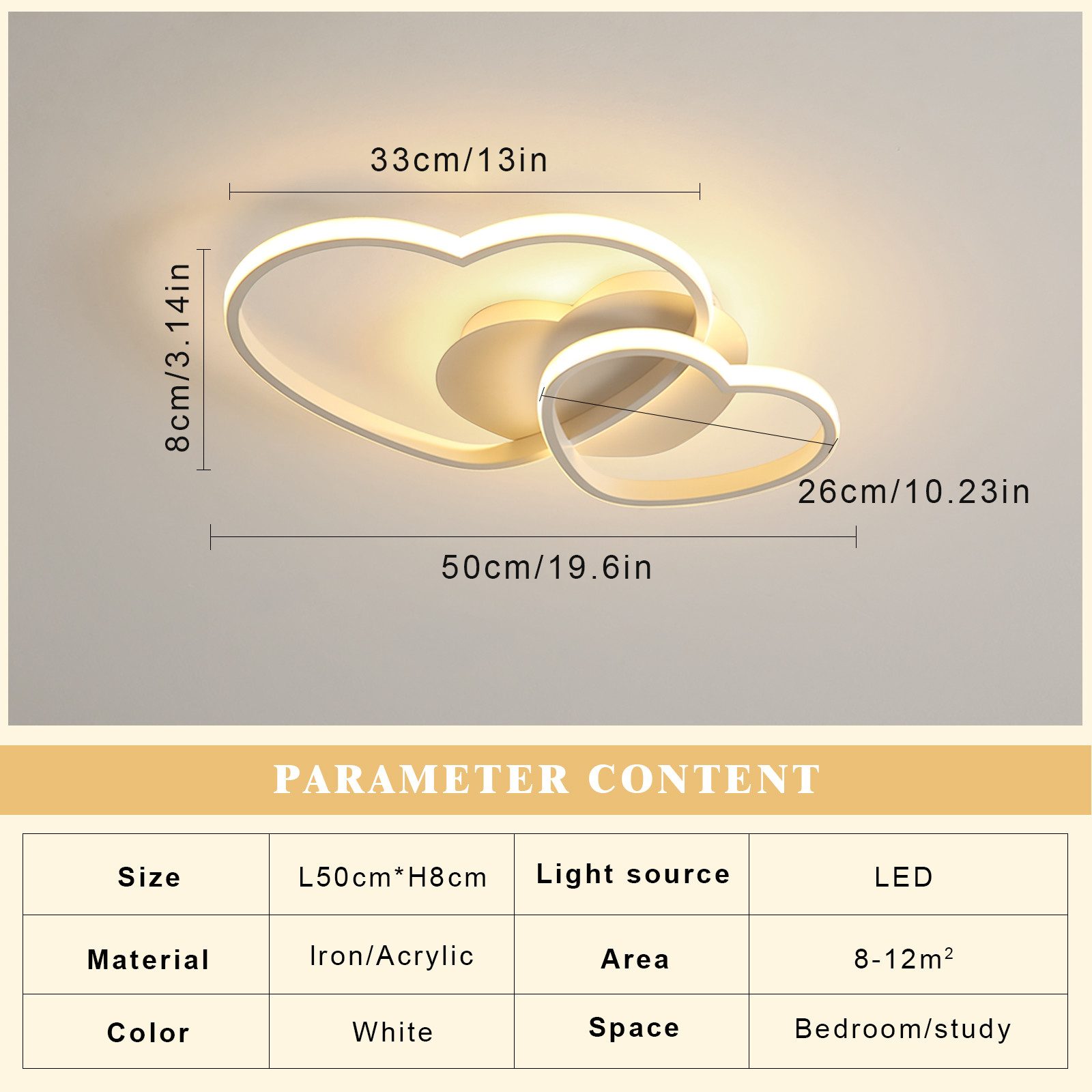 Goeco LED Deckenleuchte LED Herzleuchte, energiesparend, 40W, fernbedienbar günstig online kaufen