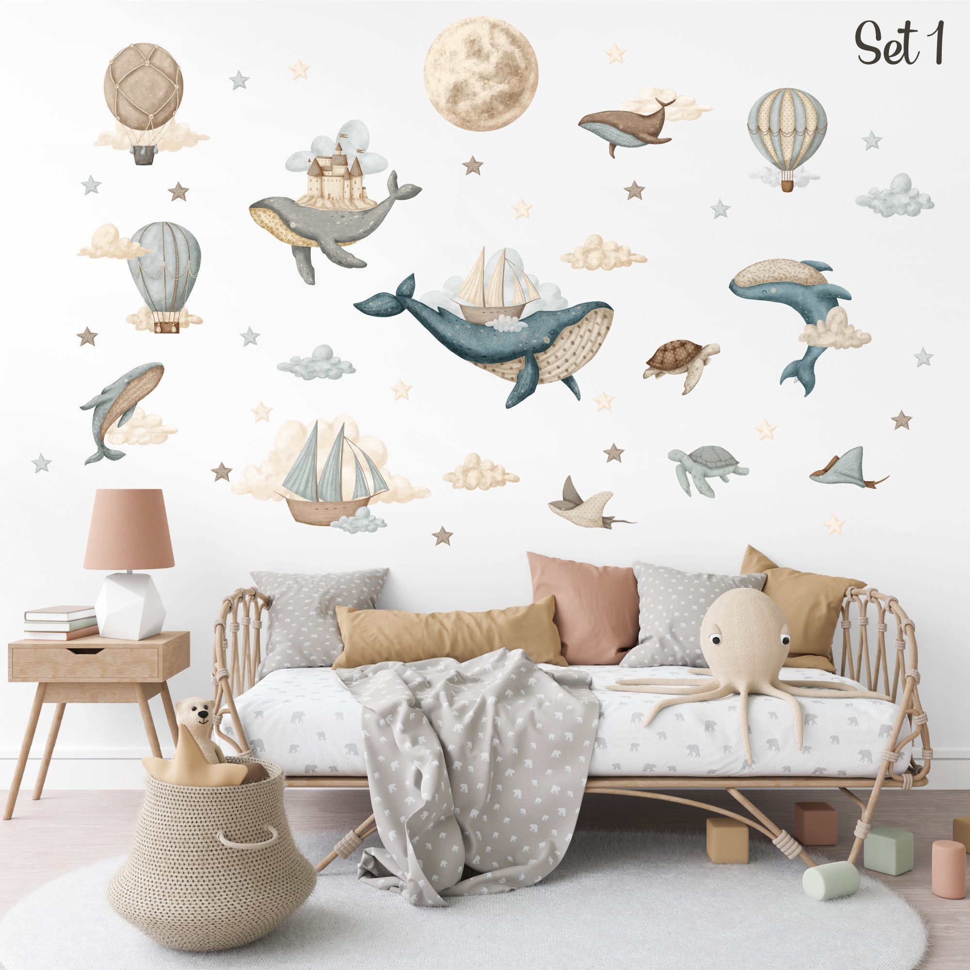 Olli&Elli.design Wandsticker Vintage Wale, Schiffe, Ozean günstig online kaufen