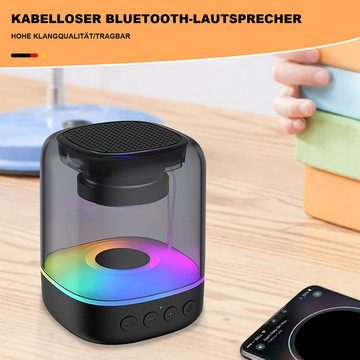 MAGICSHE Mini-Tragbarer Außenlautsprecher 5.0 Bluetooth-Lautsprecher (Lautsprecher -4 Stunden Wiedergabezeit, RGB LED, für Camping, Picknicks)