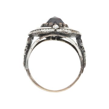 JuwelmaLux Fingerring JuwelmaLux Trachten Damenring 925/000 Silber mit Granat, geschwärzt JL (kein Set, 1-tlg)