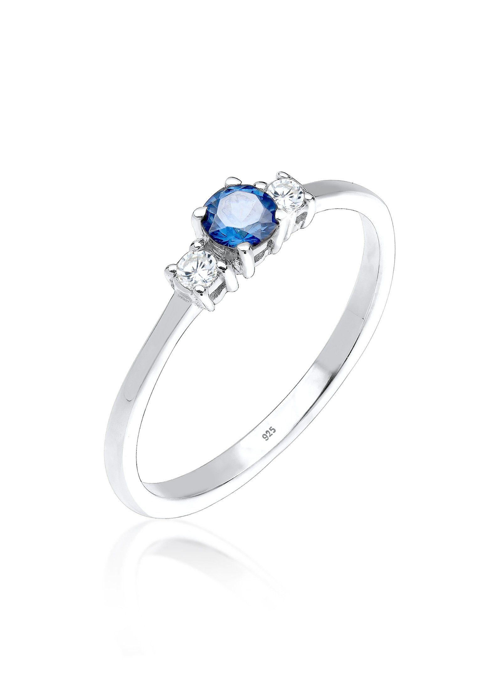 Elli Fingerring Verlobungsring Zirkonia Saphirblau 925 günstig online kaufen