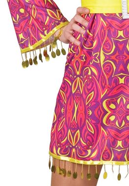 Das Kostümland Kostüm Hippie Girl Patsy Kostüm für Damen - Pink Gelb