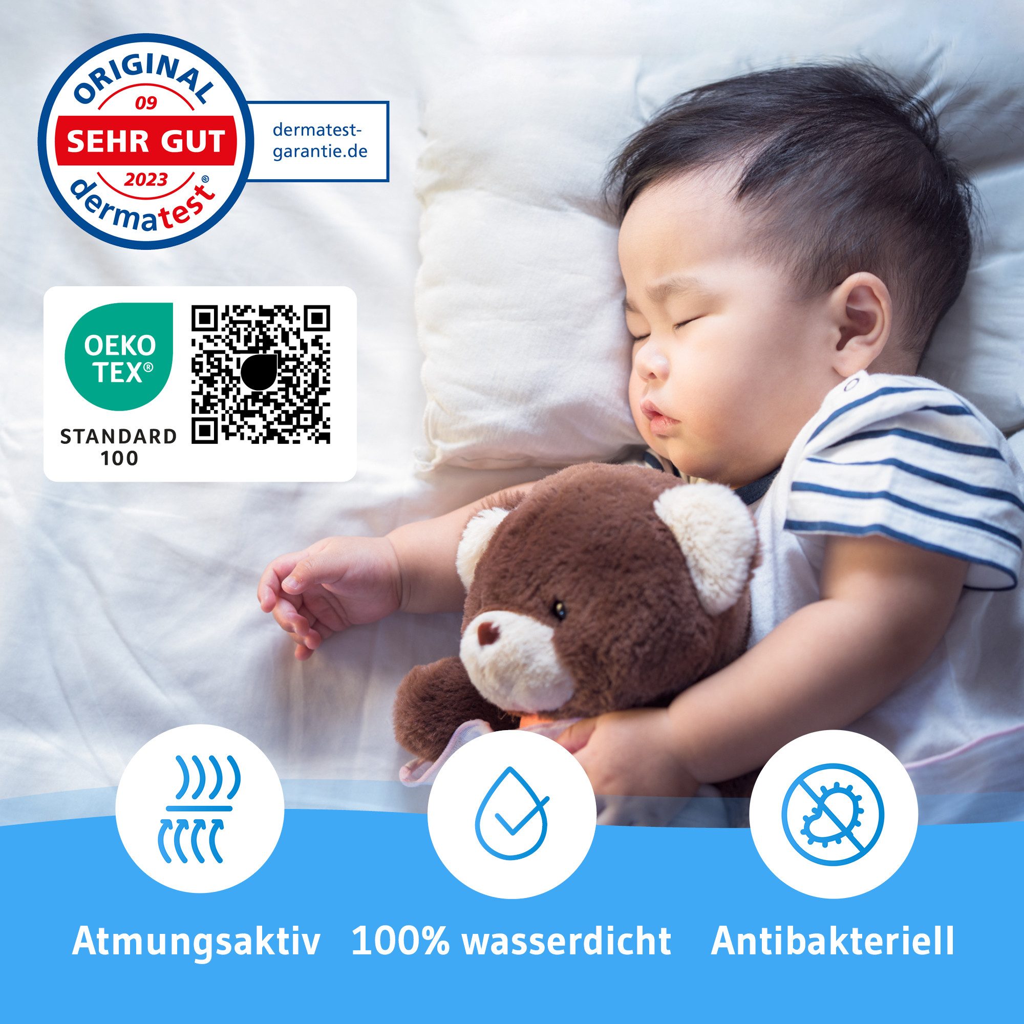 Matratzenschoner Matratzenschoner LISA 70 x 200 cm Third of Life, Rundumschutz mit Seitenwänden bei Inkontinenz, Waschbar bis 95 Grad