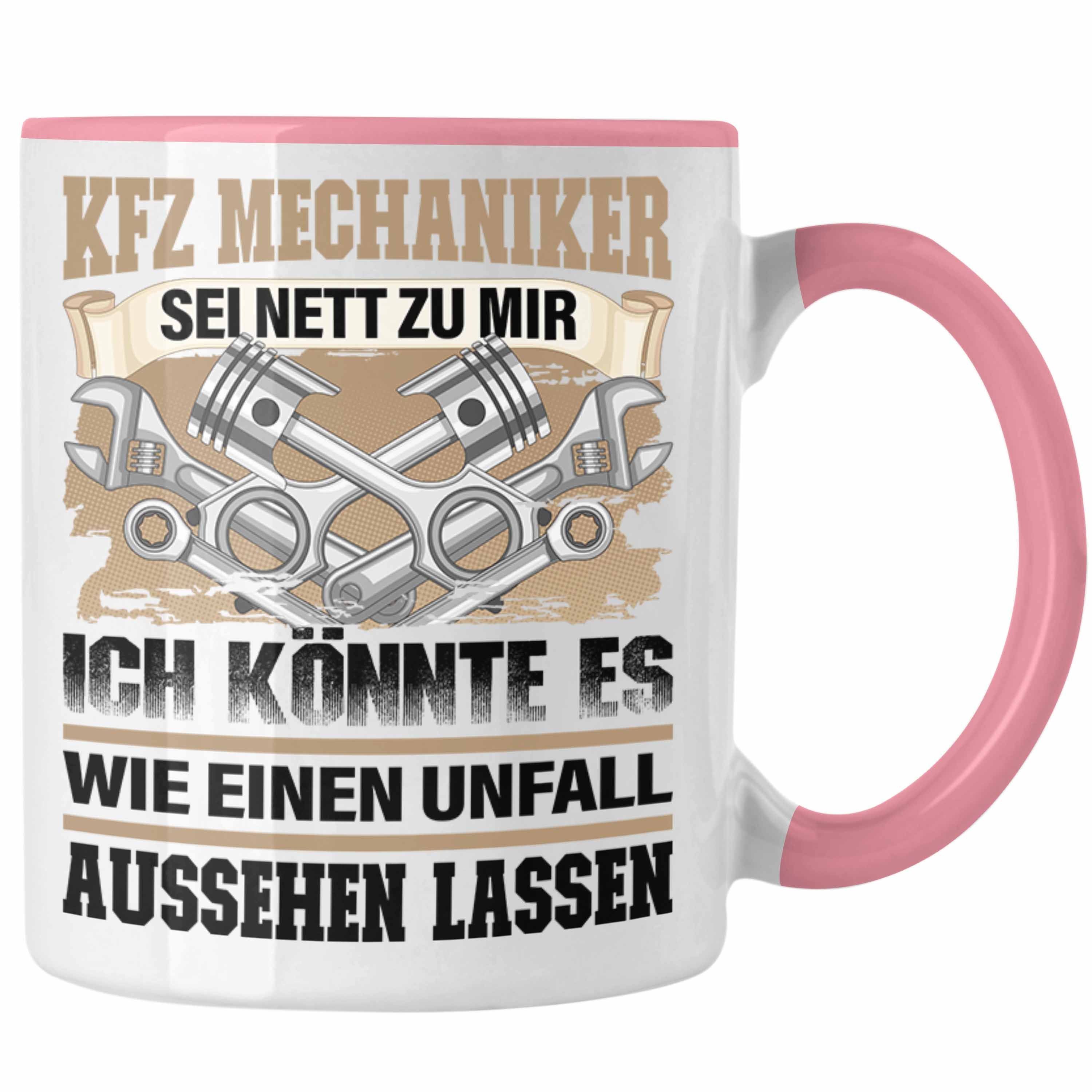 Trendation Tasse Trendation - KFZ Mechaniker Tasse Geschenk Lustig Spruch Männer Ich Kö Rosa
