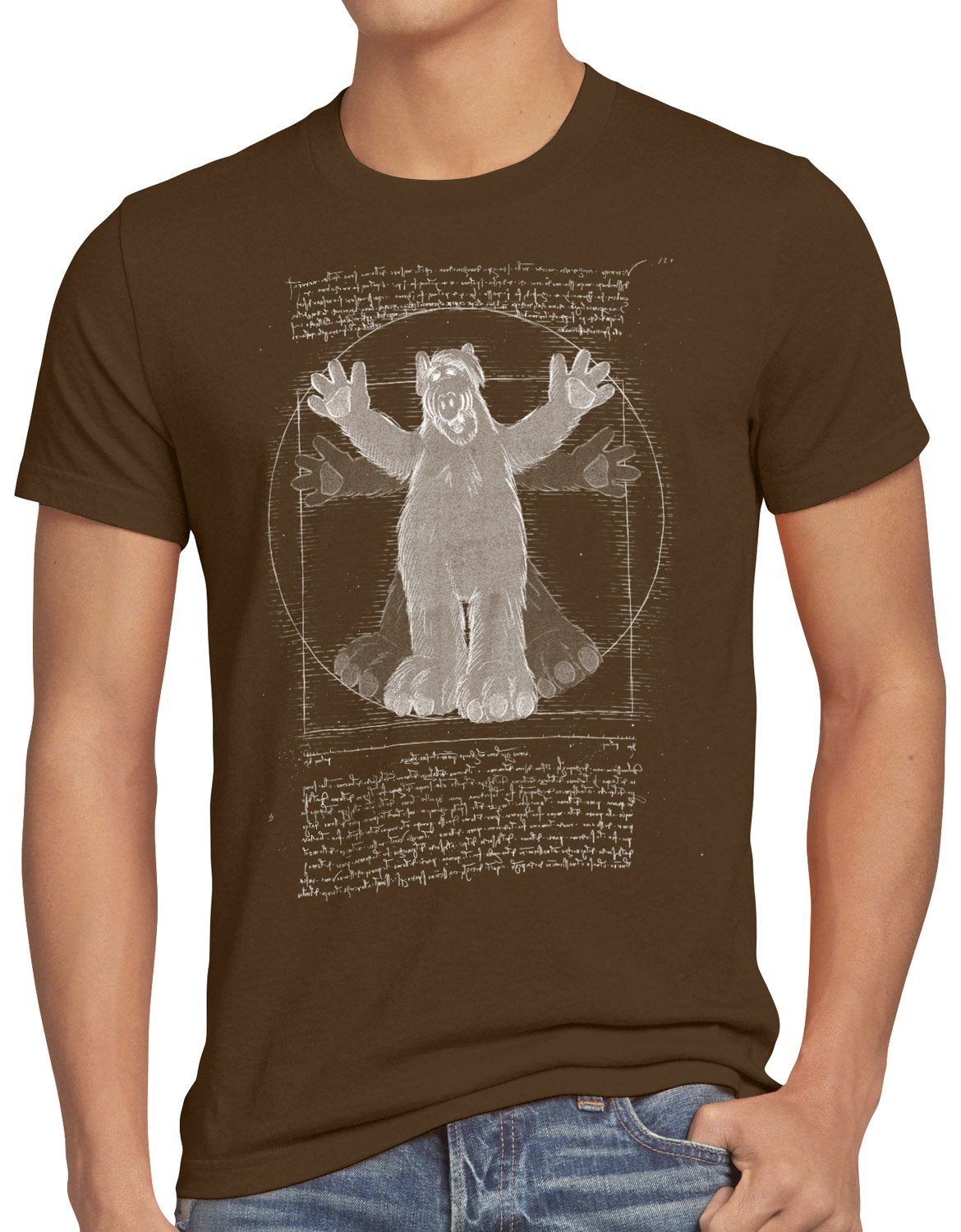 tv Herren shumway Virtuvianischer T-Shirt Alf gordon melmac braun style3 Print-Shirt