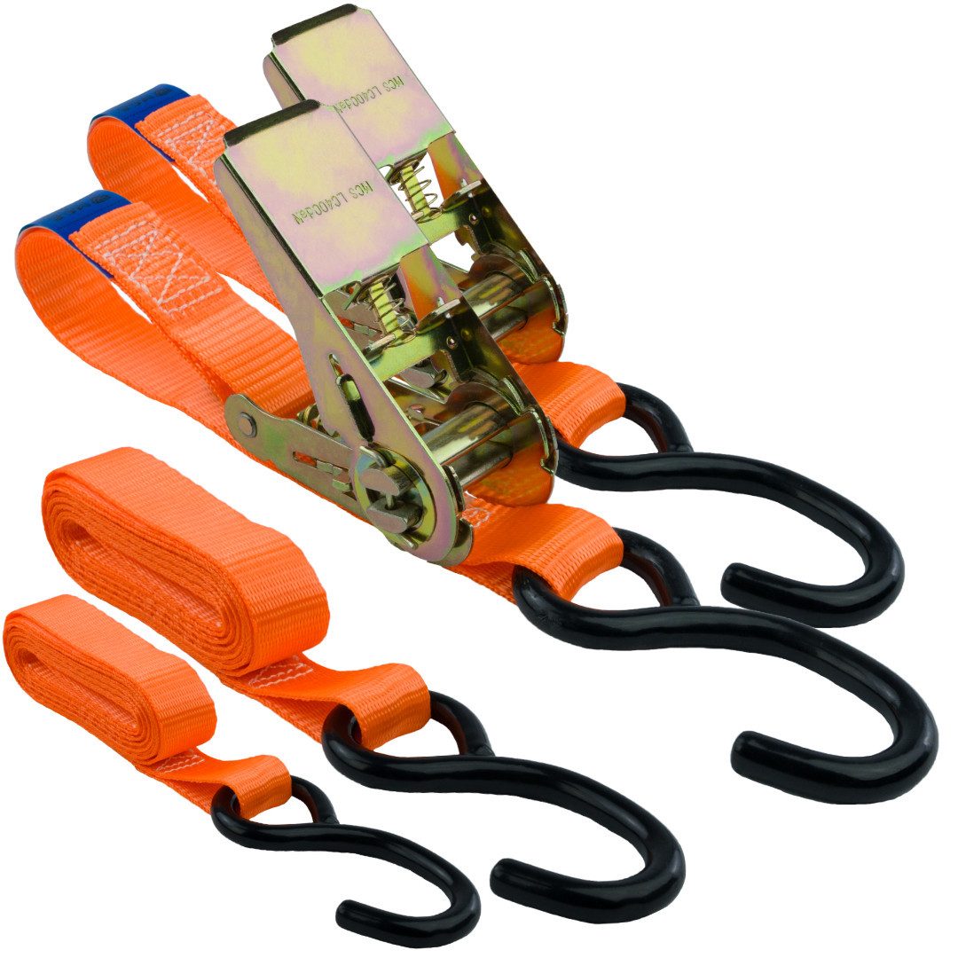 Zurrgurt Spanngurt S-Haken 2er Set, 700kg, 4m, Zurrgurte für Ladensicherung
