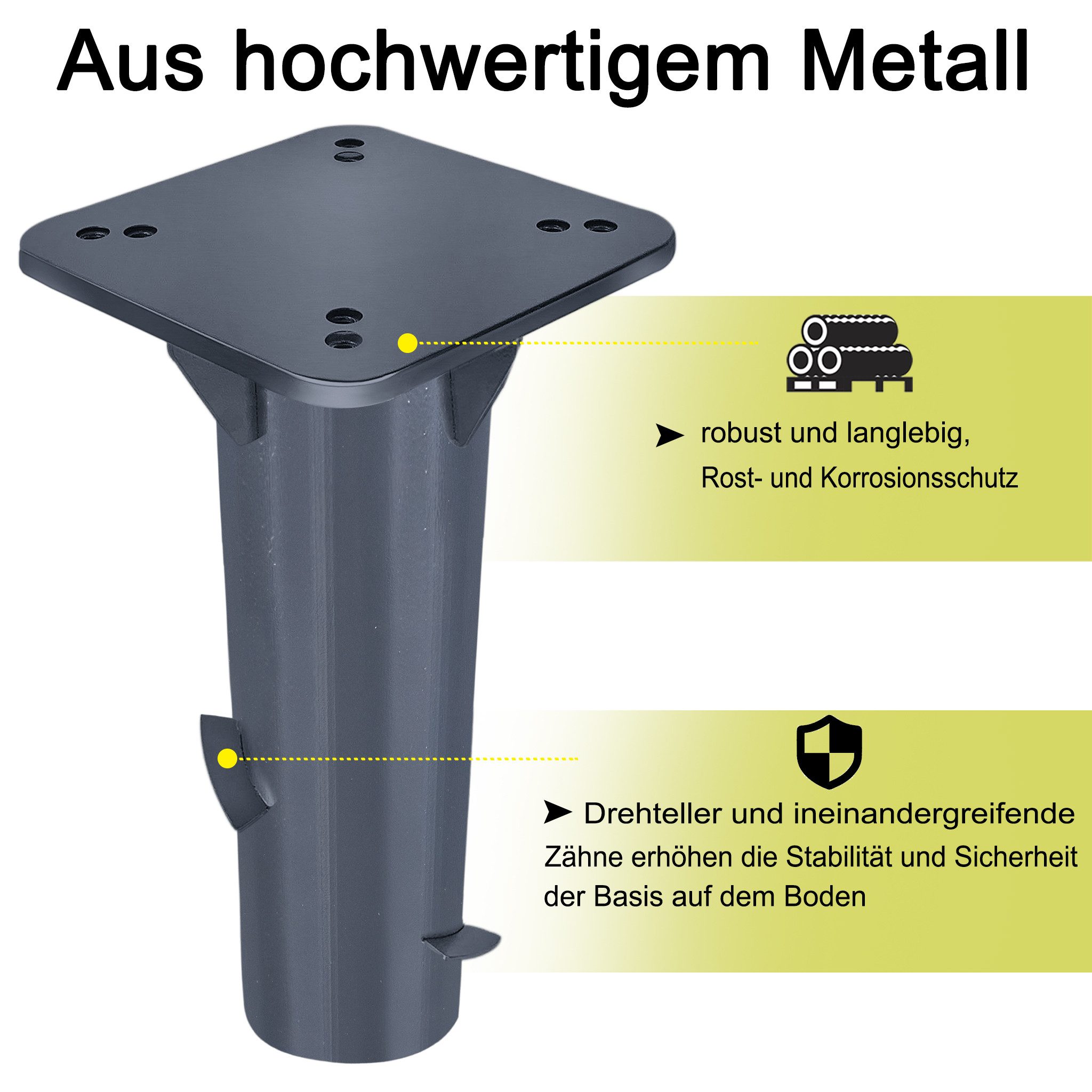 FIVMEN Schirmhalter Metall Bodenplatte Sonnenschirmständer für Sonnenschirme, Ampelschirm – Bild 4 von 5