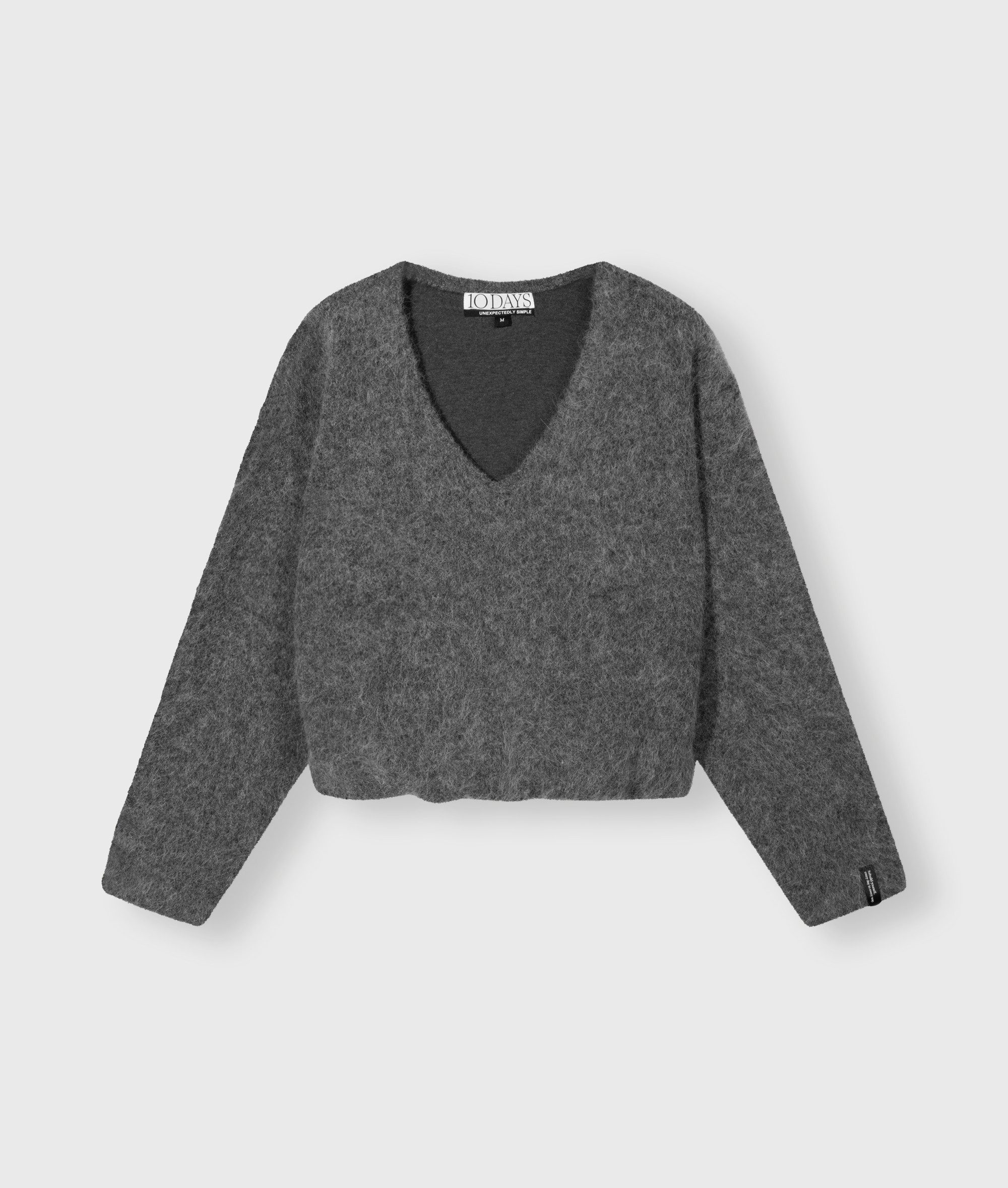 10DAYS Rundhalspullover pleat hairy knit sweater günstig online kaufen