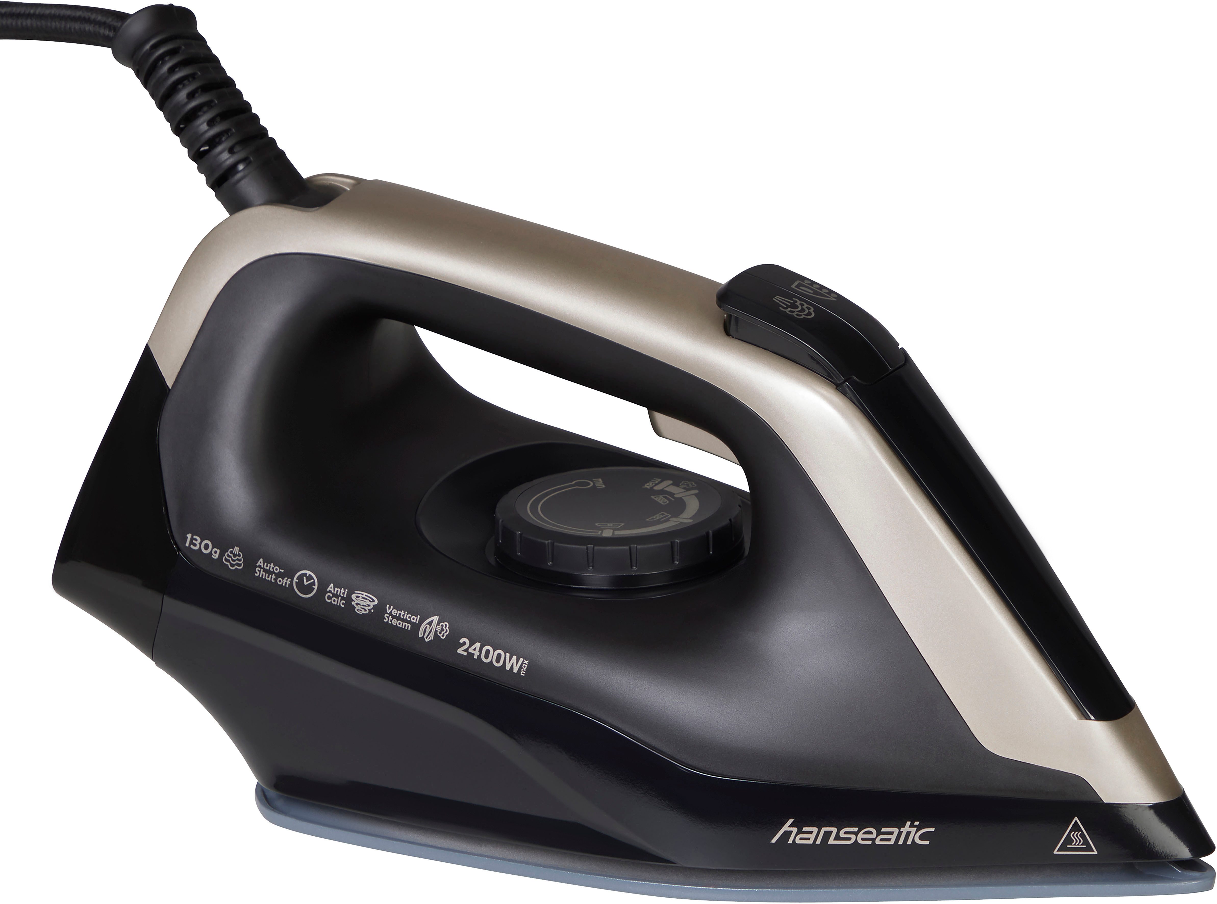 Hanseatic Dampfbügelstation und Dampfbürste, Dampfbügelstation 8 bar Dampfdruck, Abschaltautomatik, 1500 ml Wassertank, nur 90 Sekunden Aufheizzeit, 130g/min Dauerdampfmenge