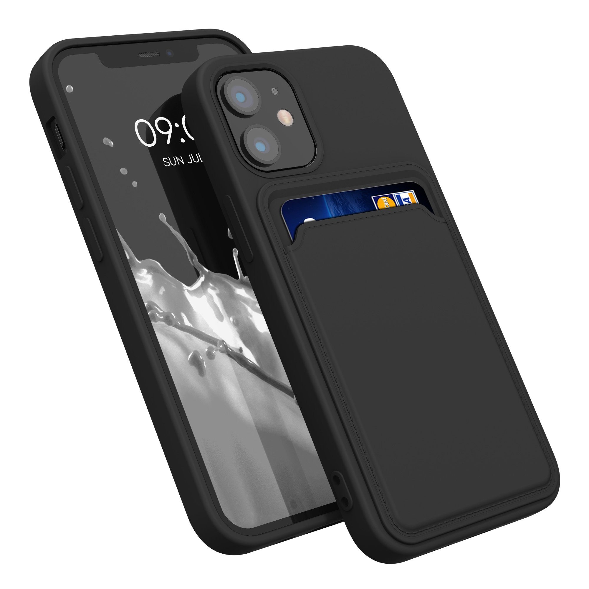 kwmobile Handyhülle Hülle für Apple iPhone 12 mini, Handyhülle mit Fach für Karten - Handy Cover Case